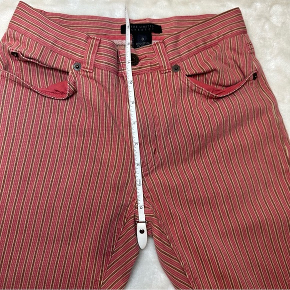 The Limited Vintage Pinstripe Red Straight Leg Jeans Size 0 - Picture 10 of 11